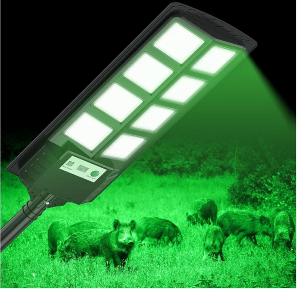 Green Solar Hog Hunting Light 12000LM Motion Sensor Remote IP66 New